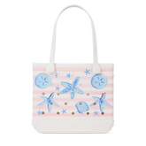 Baby Bogg Bag - Pink Stripes & Blue Shells
