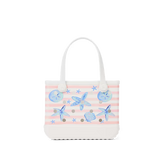 Bitty Bogg Bag - Pink Stripes & Blue Shells